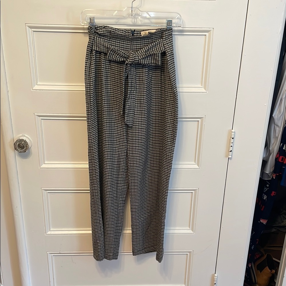 Stylish Houndstooth High-Waisted Pants